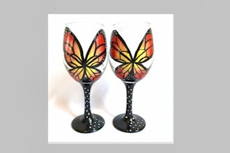 Virtual Paint Nite: Beautiful Butterfly Wine Glasses